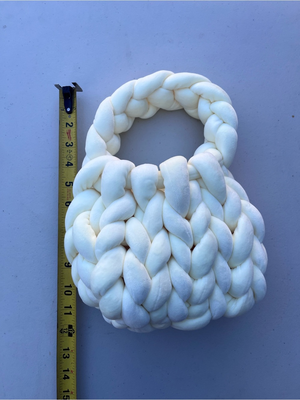 Chunky Braided Handbag in Cream